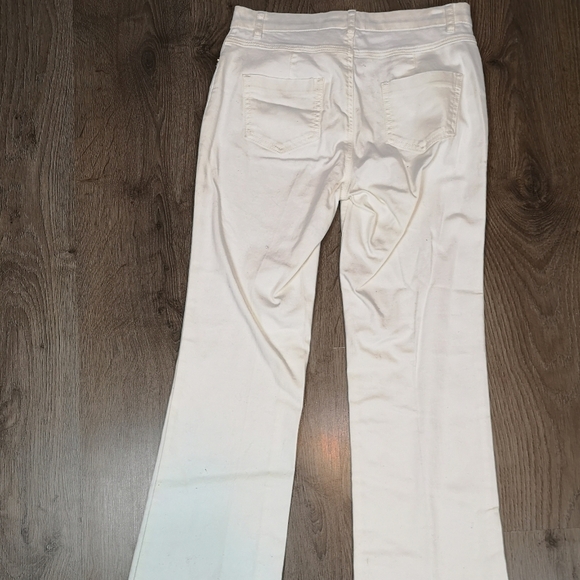 00s contemporary per una gold trimmed white straight leg denim jeans - Picture 2 of 6